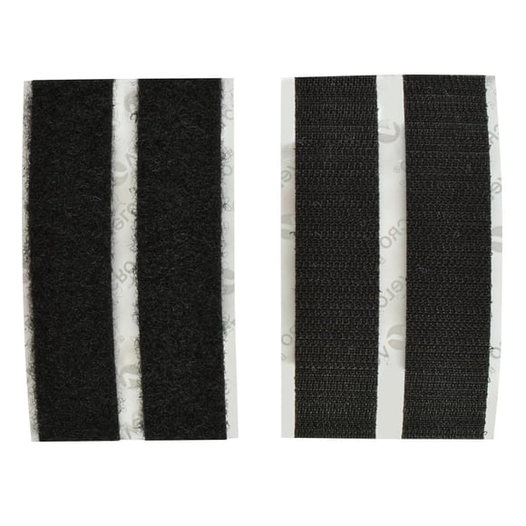 Sujetador Adhesivo Velcro Tira Negro 8.8X1.9Cm 2Pzas