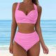 thumbnail image 2 of MKLEKYY Trajes De Baño Mujer Curvy Women High Waisted Bikini Sexy Push Up Two Piece Swimsuits Vintage Swimsuit Two Piece Retro Ruched High Waist Print Bikini Set 1961, 2 of 6