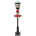 thumbnail image 3 of Northlight 70.75" Black LED Lighted Musical Snowing Santa Christmas Street Lamp, 3 of 7