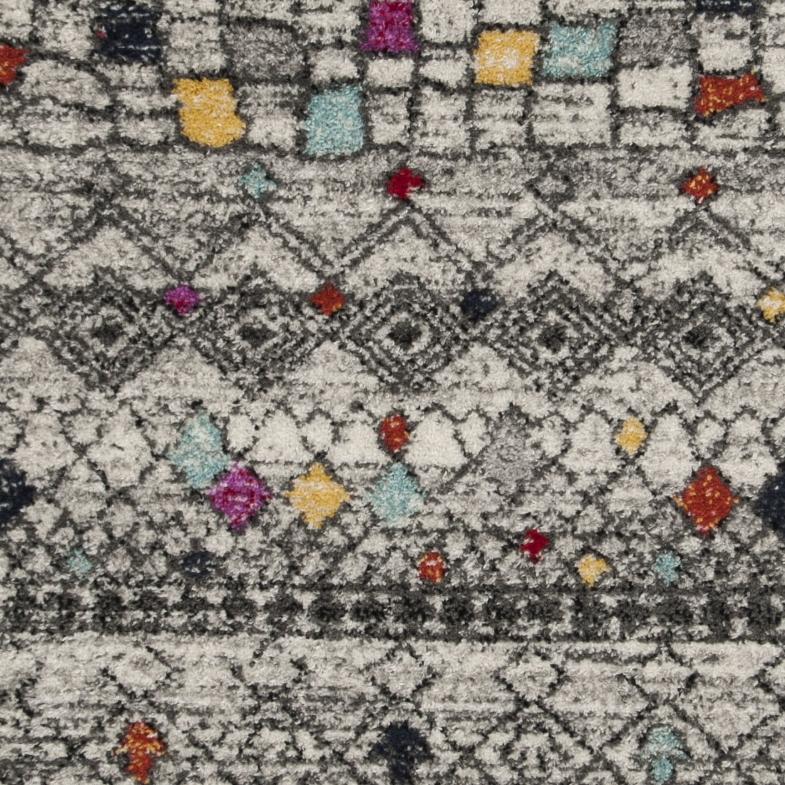 SAFAVIEH Adirondack Eleanora Geometric Runner Rug, Light Grey/Multi, 2'6" x 10'