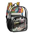 thumbnail image 2 of Iauyy Clear Backpack Heavy Duty PVC Transparent Backpack for College Workplace, Graffiti, 2 of 8