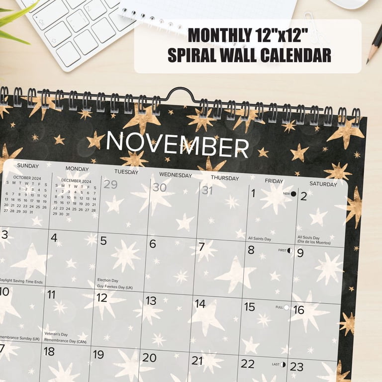 Starry Night 2024 12" x 12" Spiral Monthly Wall Art Calendar, Celestial  Art, Willow Creek Press - Walmart.com