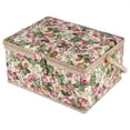 thumbnail image 3 of Sewing Box  Sewing Basket  Craft Box  Storage Box Fabric Floral Printed Sewing Basket Craft Box Household Sundry Storage Organizer With Handle, 3 of 8