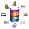 thumbnail image 6 of PHELIKA Lighthouse Beach Garden Summer 06 Laundry Basket 65L Large Foldable Round For Dirty Clothes Toy Storage, 6 of 6