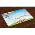 thumbnail image 1 of Ambesonne Colorful Place Mats Set of 4, Circus Rainbow Clouds, Standard Size, Multicolor, 1 of 4