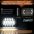 thumbnail image 6 of 1pcs For Jeep Cherokee XJ 1984-2001 Wrangler YJ 1986-1995 5x7"7x6 Led Headlight Halo, 6 of 10