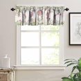 thumbnail image 2 of Moon Phase Window Valance, Rustic Vintage Wildflower Plant Leaves Botanical Herbs Pink Witchy Moon Phase Blackout Short Curtains for Living Room Bedroom Kitchen 54x18inch, 2 of 6