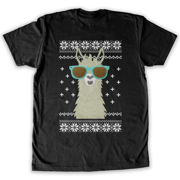 Function - Ugly Christmas Faux Felt Llama Men's Fashion T-Shirt