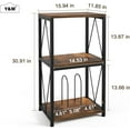 thumbnail image 3 of 3-Tier Record Player Stand with Vinyl Record Storage, Turntable Stand Record Shelf Display Table for Album, Turntable Holder, End Table for Bedroom, Living Room, Black, 3 of 12