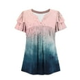 thumbnail image 7 of Paiyanr Women Tunic Tops Casual V-Neck Short Sleeve Shirts Floral Blouses Loose Summer Tops, 7 of 7