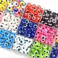 thumbnail image 2 of Lote de 50 cuentas ovaladas de resina de 6mm, 8mm y 10mm con forma de ojo malvado para hacer joyas, pendientes y pulseras hechos a mano, accesorios, 2 of 5