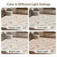 thumbnail image 7 of ODIKA 6'x9' Beige Abstract Geometric Design Washable Area Rug Modern Curved Lines with Subtle Patterns Non-Slip, Chair-Friendly, for Dining Room, Under Table, Office Décor, 7 of 7