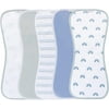 Ely's & Co. Hourglass Shape Fleece Burp Cloths 5-Piece Set - 100% Jersey Knit Cotton with Extra Absorbent Fleece Inner-Layer for Baby Boy  (Blue Rainbow Combo)