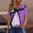 #359-Purple, variant on Women's Square Neck Short Sleeve T-Shirt with Abstract Print, Ruffle Detail Fashion Tee for Casual Wear and Summer