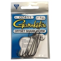 Gamakatsu Worm Offset Black Size 1/0 6pk