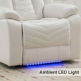 thumbnail image 5 of Comfort Stretch Power Recliner Chair with LED Light,Zero Gravity,USB Ports Electric Reclining Chairs for Living Room,Faux Leather,White, 5 of 6