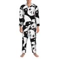 thumbnail image 4 of Bingfone Men'S Pajama Set 2 Piece Loungewear Pjs, Long Sleeve With Pajama Pants-Cute Panda (3), 4 of 9
