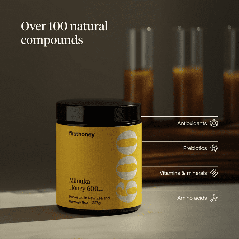 First Honey Manuka Honey MGO 600+, Medical Grade, Antioxidant-Rich
