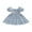Blue, variant on LMLYSoH Toddler Girls Summer Casual Dress Short Puff Sleeve A-line Plaid Dress for Party, Travel