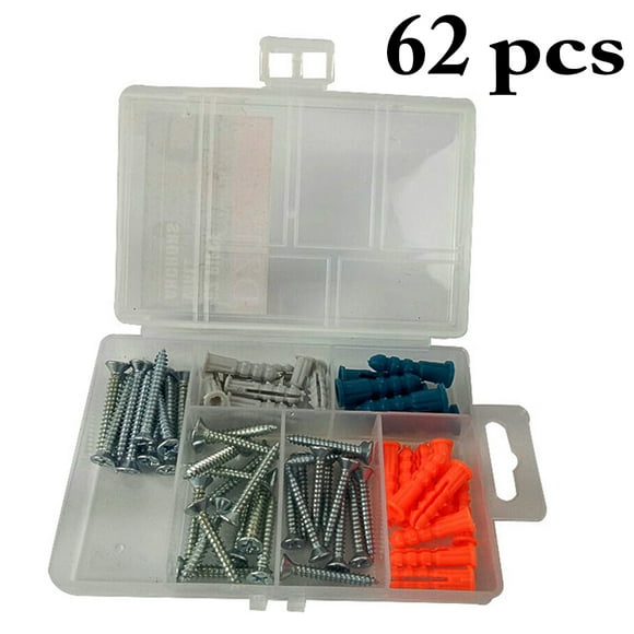 Coofit 62PCS Self Tapping Screws Set Flat Head Ribbed Drywall Screws Kit