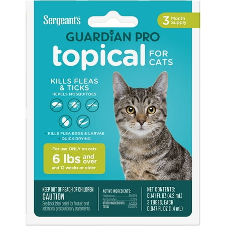 UPC: 0073091001119 | SERGEANT S GUARDIAN Pro Flea & Tick Topical for Cats  6 lbs and Over  3 Count