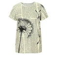 thumbnail image 5 of FASHOFT Graphic Tees for Women Vintage Floral T Shirt Boho Wildflower Loose Fit Shirts Short Sleeve Casual Tops Beige XL, 5 of 5