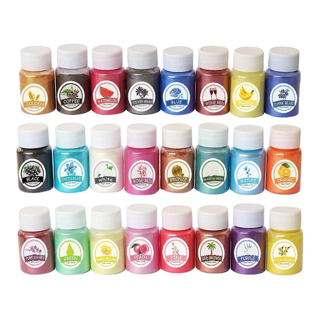 Resina epoxi metálica, 24 colores, X10g, juego de colores para jabón, pigmento en polvo, mica
