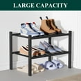 thumbnail image 5 of decorUhome Bamboo 2 Tier Song Small Shoe Rack for Closet, Shoe Storage Organizer, Wood Shoe Shelf for Entryway, Black, 5 of 6
