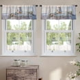 thumbnail image 2 of LALILO Kitchen Curtain Valance Cake Beach Beach Cake Blue Rod Pocket Window Curtain 52"x 18" Set of 2, 2 of 5