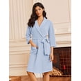 thumbnail image 2 of Ekouaer Robes for Women Waffle Knit Bathrobe Lightweight Kimono Robe Knee Length Loungewear with Pockets, 2 of 6
