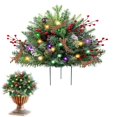 thumbnail image 1 of Christmas Decorations Outdoor Event & Party Pre Lit Artificial Christmas Tree Filler Prelit Holiday Planter Filler Battery Powered Lighted Artificial Xmas Trees With Tripod Stake And 60 LED Lights, 1 of 9