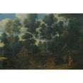 thumbnail image 3 of Lucas van Uden 24x18 Black Modern Framed Museum Art Print Titled - A Landscape with Shepherds on a Path, 3 of 5