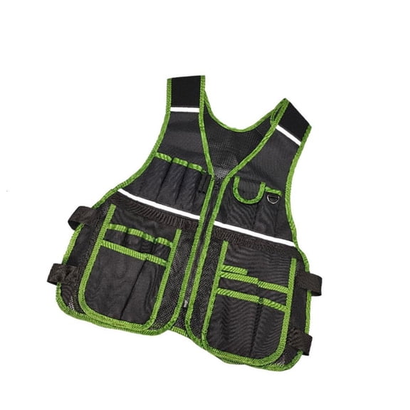 MOMOJIA Tool Vest With Multiple Pockets Reflective Strips Work Vest For Electricians