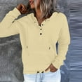 thumbnail image 5 of XMMSWDLA Women's Oversized Sweatshirts Long Sleeve Button Fashion Trendy Sweatshirt Jackets Hooded Cute Comfy Clothes Crew Neck Sweatshirts Women Crew Neck Sweatshirts Women Beige XL, 5 of 8
