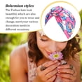 thumbnail image 5 of Minnieouse Estilos bohemios turbantes para mujer diseño elástico diadema preatada gorra plisada Skullcap moda sombreros Swirly Headcover rosered Type3 NO3 Minnieouse AP008212-04, 5 of 5