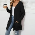 thumbnail image 5 of GEWSEY Cardigan Sweaters for Women Lightweight Open Front Thin Long Cardigans Fall Long Sleeve Knit Sweater with Pockets (Black, XXL), 5 of 7