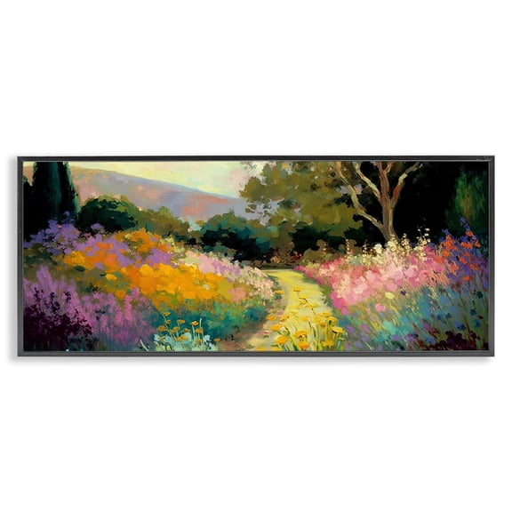 Stupell Industries French Country Modern Meadow Path Black Framed Giclee Art, 24 x 10, by Gina Kelly