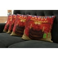 thumbnail image 2 of Ambesonne Colorful Throw Pillow Cover 4 Pack, Birthday Party Cake, 16", Multicolor, 2 of 6
