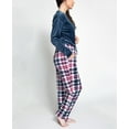 thumbnail image 4 of Muk Luks Women's Silky Velour Pajama Set, Navy/Navy Plaid, T/4X, 4 of 4