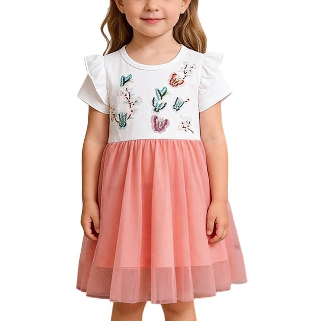 Robe d'Été Courte pour Femmes Col Rond Manches Courtes Robe Décontractée en Maille 1 Taille