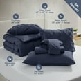 thumbnail image 4 of Virtu California King Comforter Set, Bed In A Bag 7 Pc Pleated Bedding Set, Navy, 4 of 10