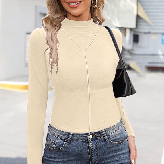 TODOZO Turtlenecks Shirts for Women Thermal Layering Tops Thermal Underwear for Women Winter Clothes 2026 Undershirt Base Layer Tops Basic Top Classic Fall Winter Shirts Long Sleeve Shirts L