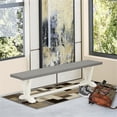 thumbnail image 2 of Pemberly Row Contemporary V-Style 15x72" Wood Dining Bench in White/Gray, 2 of 5