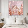 thumbnail image 4 of Christmas Wall Art Painting on Canvas, Pink Xmas Farmhouse Snowflake Tree Canvas Art Home Prints Wall Art Framed Modern Artwork for Living Room Bedroom Wall Decor 8x8in, 4 of 9