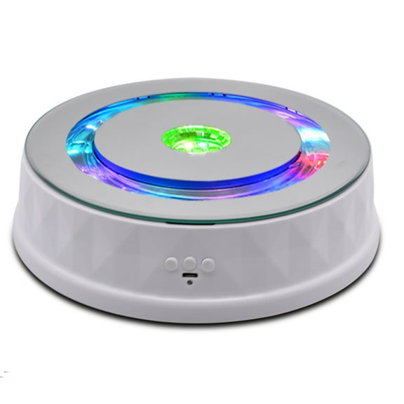Electric Turntable Display Stand Colorful Light 360° Rotating Table Watch Bracelet Jewelry Holder for Photography Props