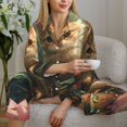 thumbnail image 6 of Pofeuu Cute Kitten Water Lilies Print Womens Pajamas Set Long Sleeve Sleepwear Button Down Nightwear Soft Pj Lounge Sets Button Down Pajamas Women-Small, 6 of 7