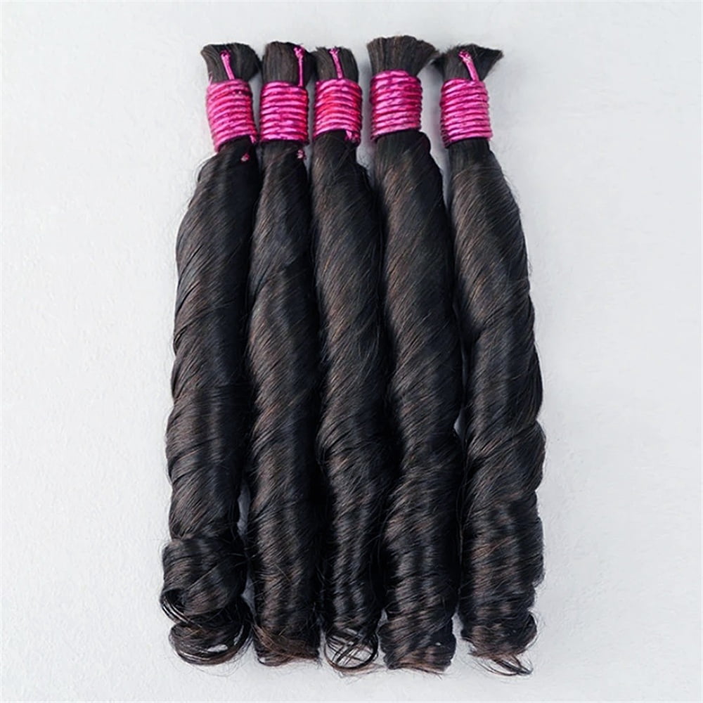 1 Bundle Human Hair Bulk for Braiding 100g Loose Wave Bouncy Remy Boho Braid Hair Extensions