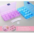 thumbnail image 3 of Jewellery Organizer, 15 Grids Plastic Storage Box Jewellery Box With Adjustable Dividers Earring Storage Containers (6 Pack, Colorful) - Jxlgv, 3 of 5