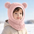 thumbnail image 5 of Wxirdrow Baby Beanie Cute Toddler Winter Hat /Winter Baby Warmth Adding CuteEared Hooded Windproof Hat Scarf Cap Pink,6-36 Months, 5 of 9