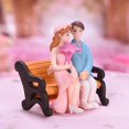 thumbnail image 3 of Mini Simulation Bench Lover Couple Wedding Ornament Garden Micro Landscape Decor, 3 of 8